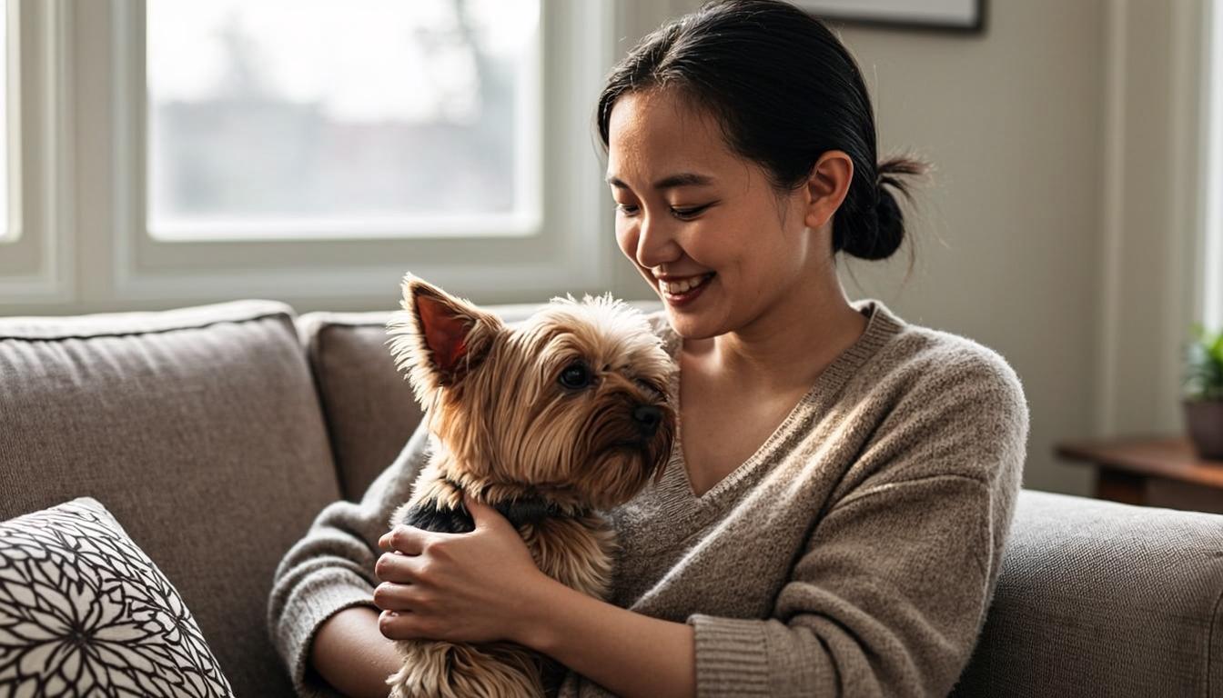 Breeder with a Yorkie